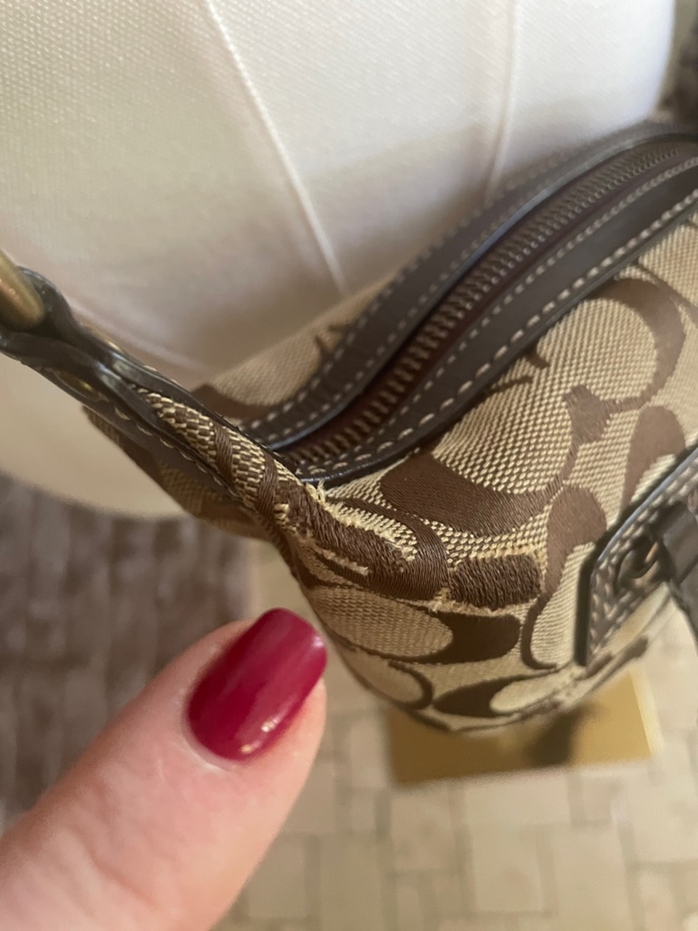 Coach Brown Signature Canvas Crossbody with Dark Brown Trim As Is - Picture 10 of 15